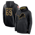 D.Lions #69 Tate Ratledge Player Black Salute to Service Hoodies Limited Game ROCER Stitched Jerseys
