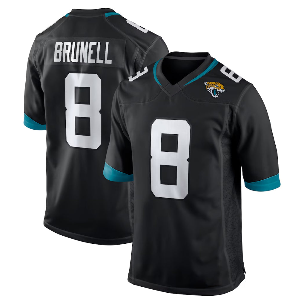 J.Jaguars #8 Mark Brunell?Player Black Home Game ROCER Stitched Jerseys