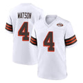 C.Browns #4 Deshaun Watson Player White Alternate Home Game ROCER Stitched Jerseys