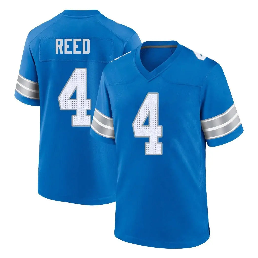 D.Lions #4 D.J. Reed Player Blue Alternate Home Game ROCER Stitched Jerseys
