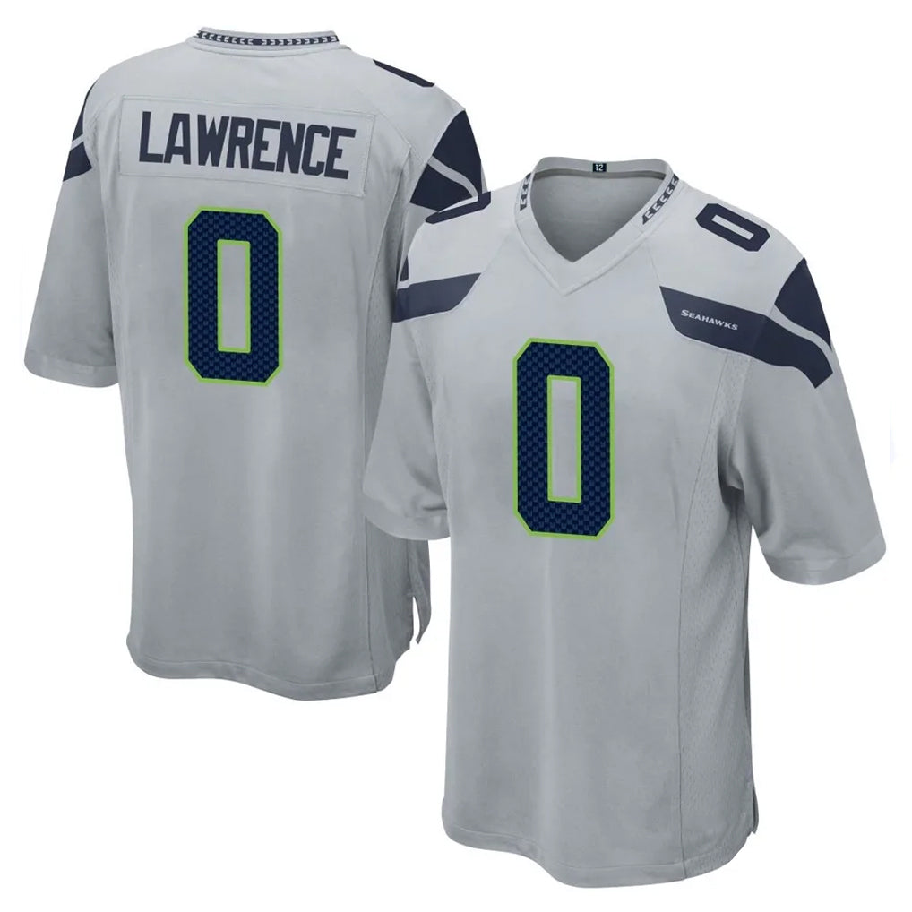 S.Seahawks #0 DeMarcus Lawrence Player Gray Home Game ROCER Stitched Jerseys