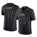 S.Seahawks #10 Cooper Kupp Player Black Limited Reflective Home Game ROCER Stitched Jerseys