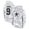 D.Cowboys #9 KaVontae Turpin Player Arctic Camo Salute to Service Hoodies Limited Game ROCER Stitched Jerseys