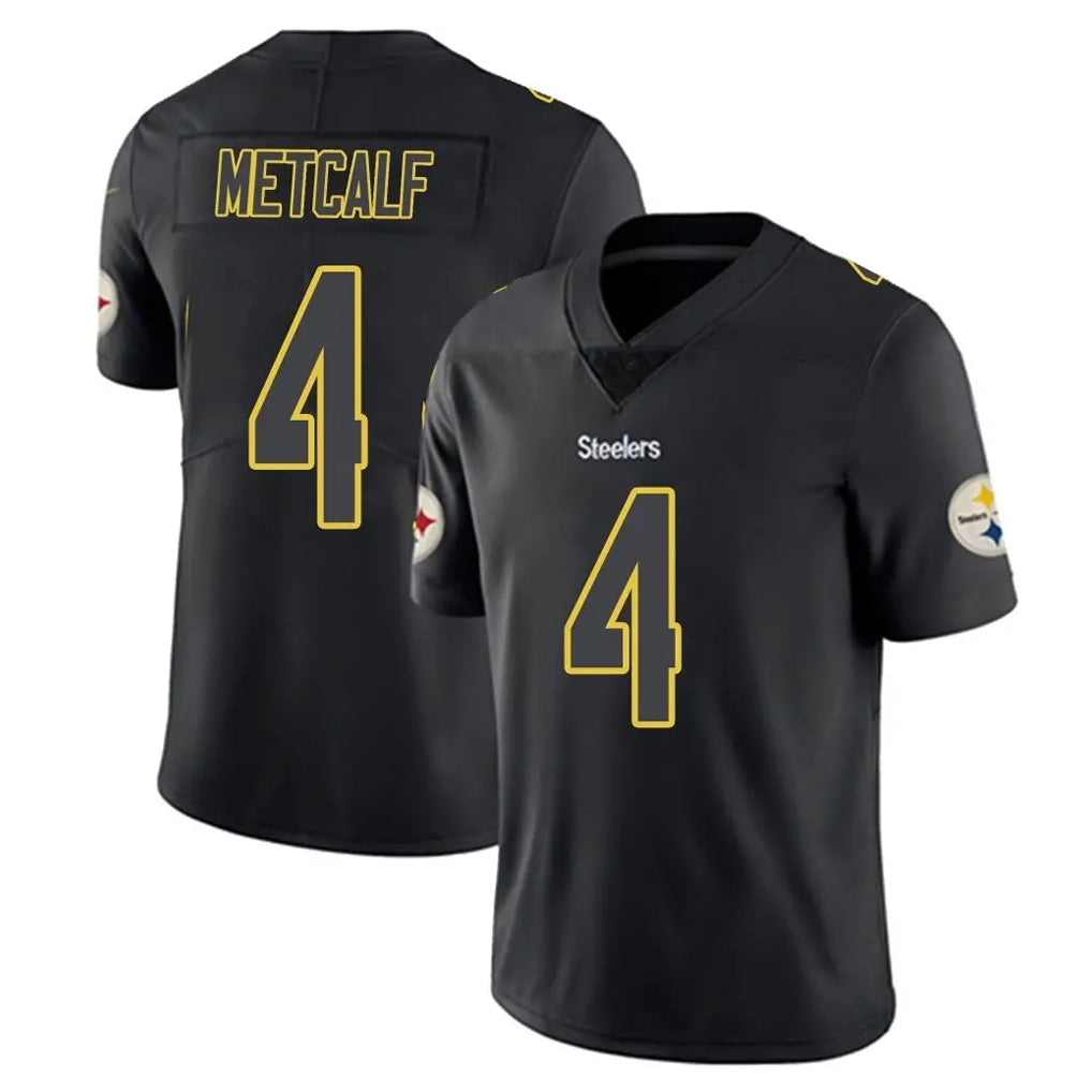 P.Steelers #4 DK Metcalf Player Black Impact Limited Home Game ROCER Stitched Jerseys