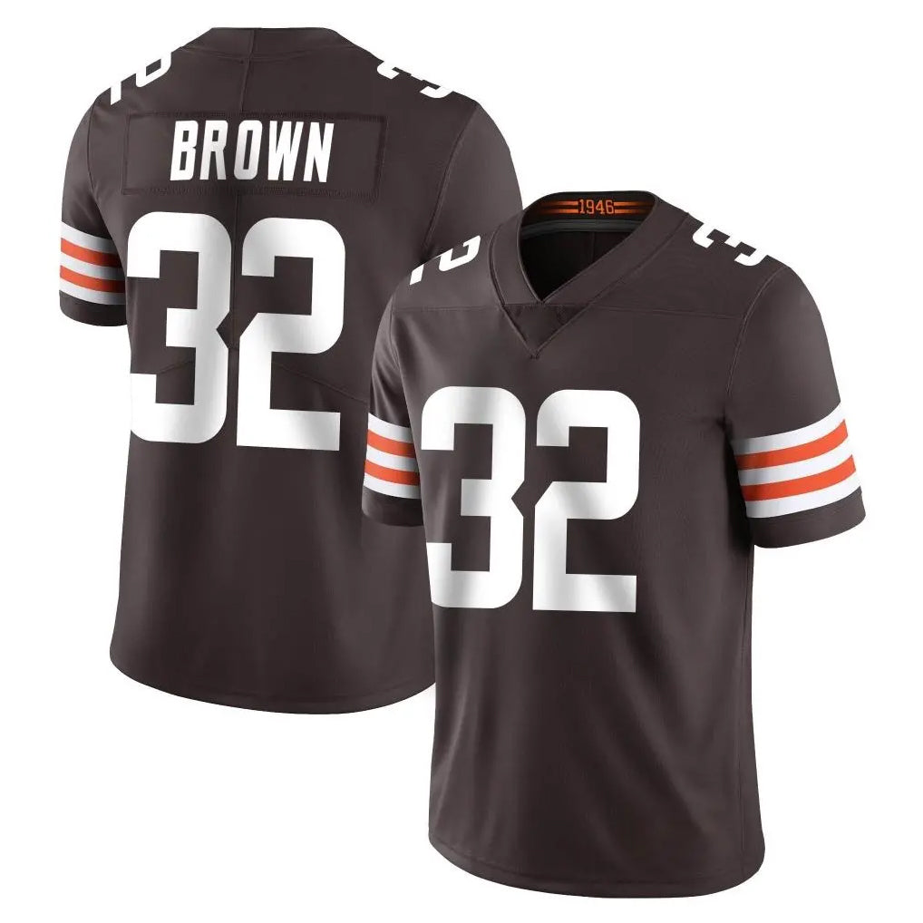 C.Browns #32 Jim Brown Player Brown Color Vapor Untouchable Limited Home Game ROCER Stitched Jerseys