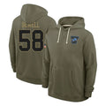 D.Lions #58 Penei Sewell Player Olive Salute to Service Pullover Hoodies Limited ROCER Stitched Jerseys