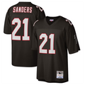 A.Falcons #21 Deion Sanders Mitchell & Ness Black 1992 Retired Player Replica ROCER Stitched Jerseys