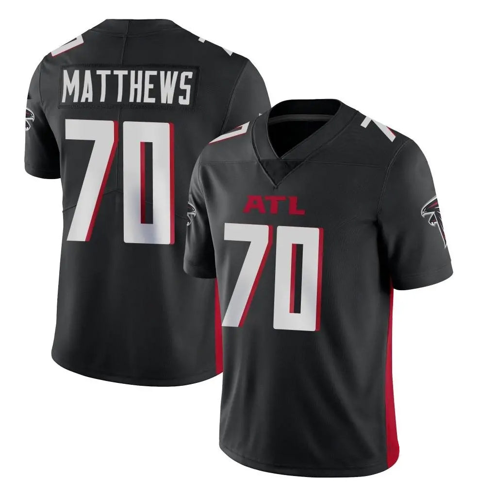 A.Falcons #70 Jake Matthews Player Black Vapor Untouchable Limited Home Game ROCER Stitched Jerseys