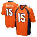 D.Broncos #15 Nik Bonitto Player Orange Color Home Game ROCER Stitched Jerseys