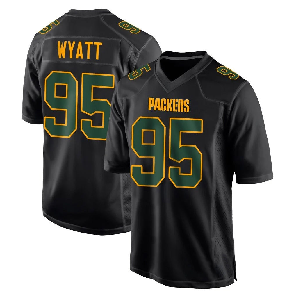 GB.Packers #95 Devonte Wyatt Player Black Fashion Home Game ROCER Stitched Jerseys