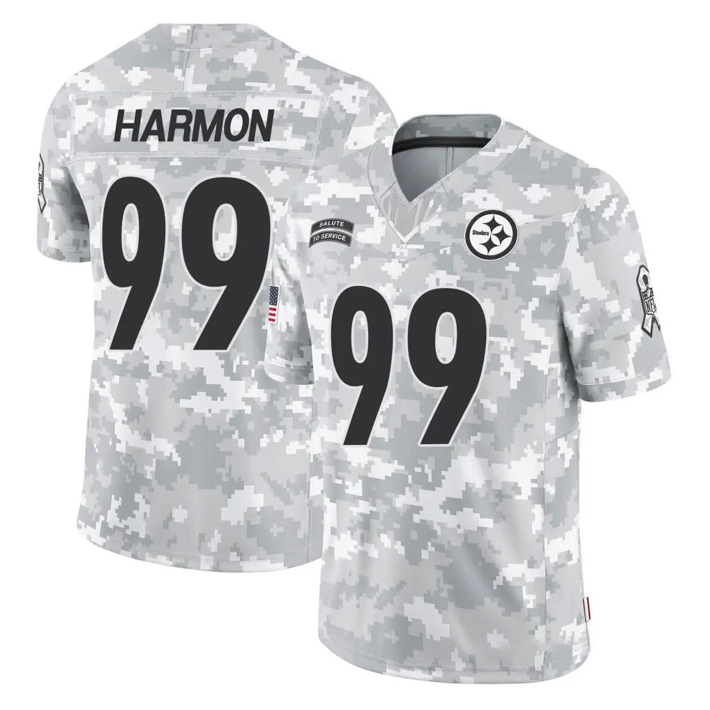 P.Steelers #99 Derrick Harmon Player Arctic Camo Limited Salute To Service Home Game ROCER Stitched Jerseys