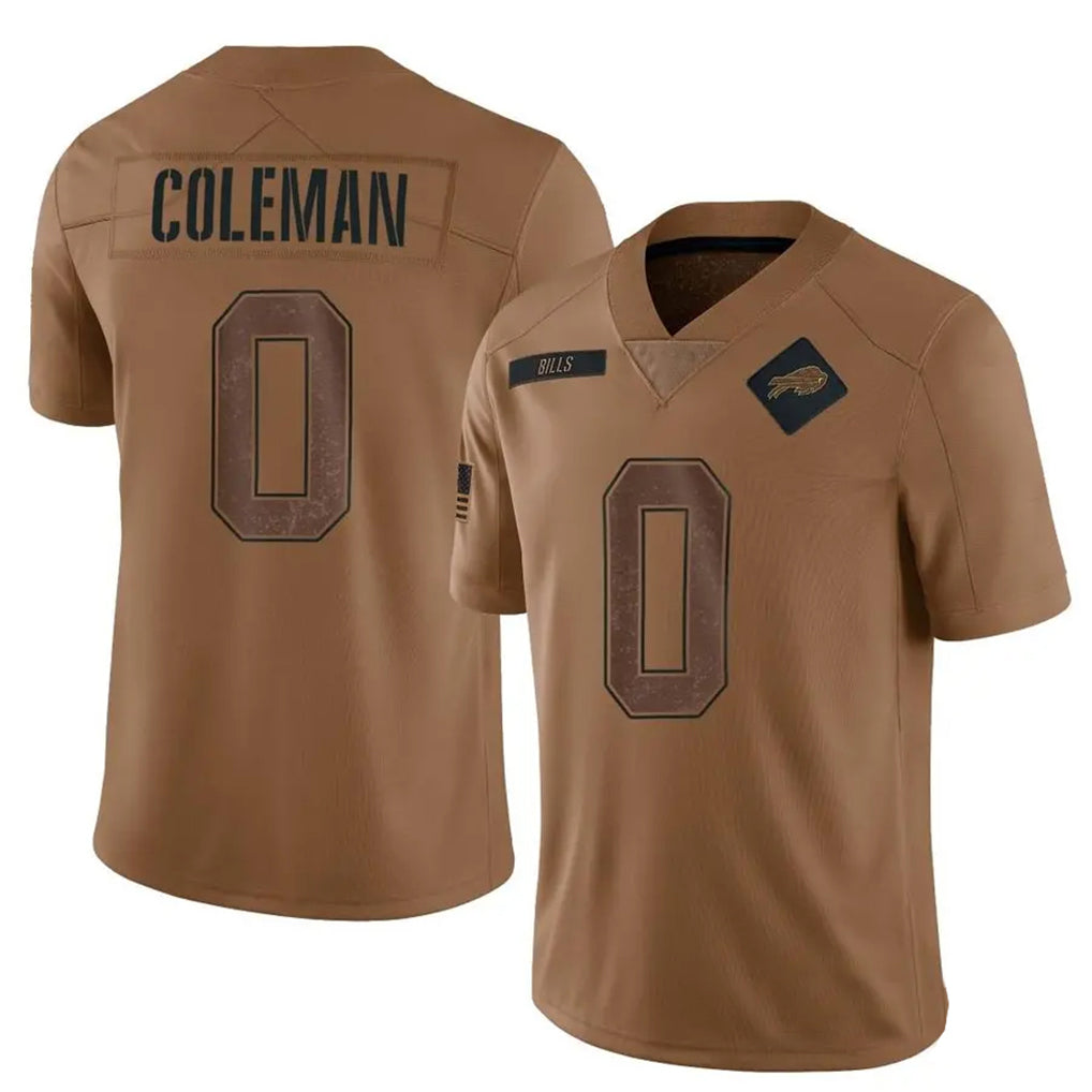 B.Bills #0 Keon Coleman Player Brown Salute To Service Limited ROCER Stitched Jerseys