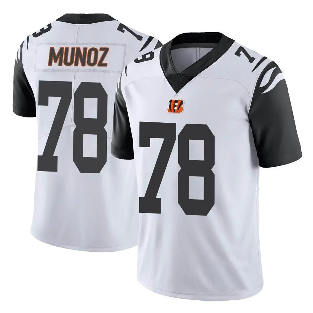C.Bengals #78 Anthony Munoz Player White Color Rush Vapor Untouchable Limted Home Game ROCER Stitched Jerseys