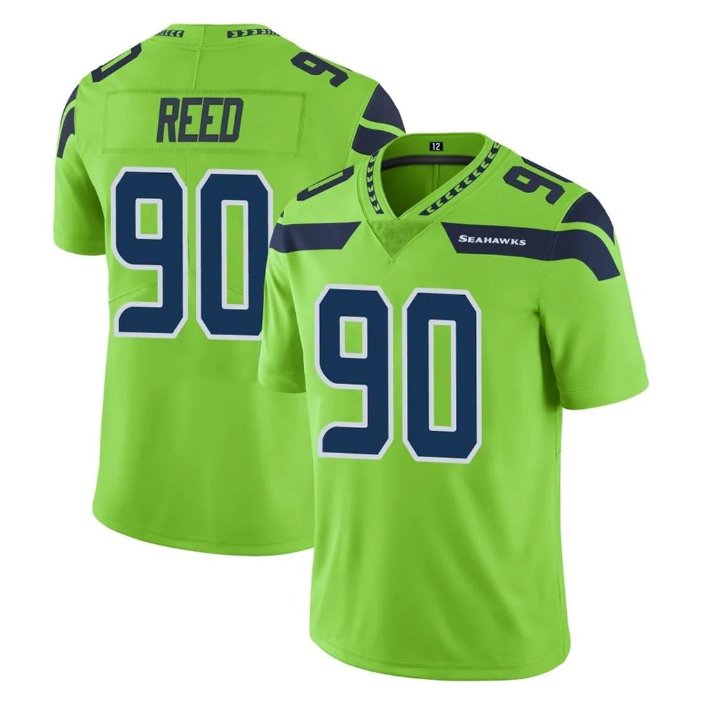 S.Seahawks #90 Jarran Reed Player Green Limited Color Rush Home Game ROCER Stitched Jerseys