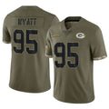 GB.Packers #95 Devonte Wyatt Player Olive Salute To Service Limited ROCER Stitched Jerseys