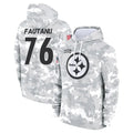 P.Steelers #76 Troy Fautanu Player Arctic Camo Limited Salute to Service Pullover Hoodies Game ROCER Stitched Jerseys