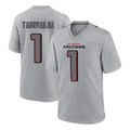 A.Falcons #1 Tua Tagovailoa Player Gray Fashion Home Game ROCER Stitched Jerseys