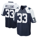 D.Cowboys #33 Javonte Williams Player Navy-White Alternate Home Game ROCER Stitched Jerseys