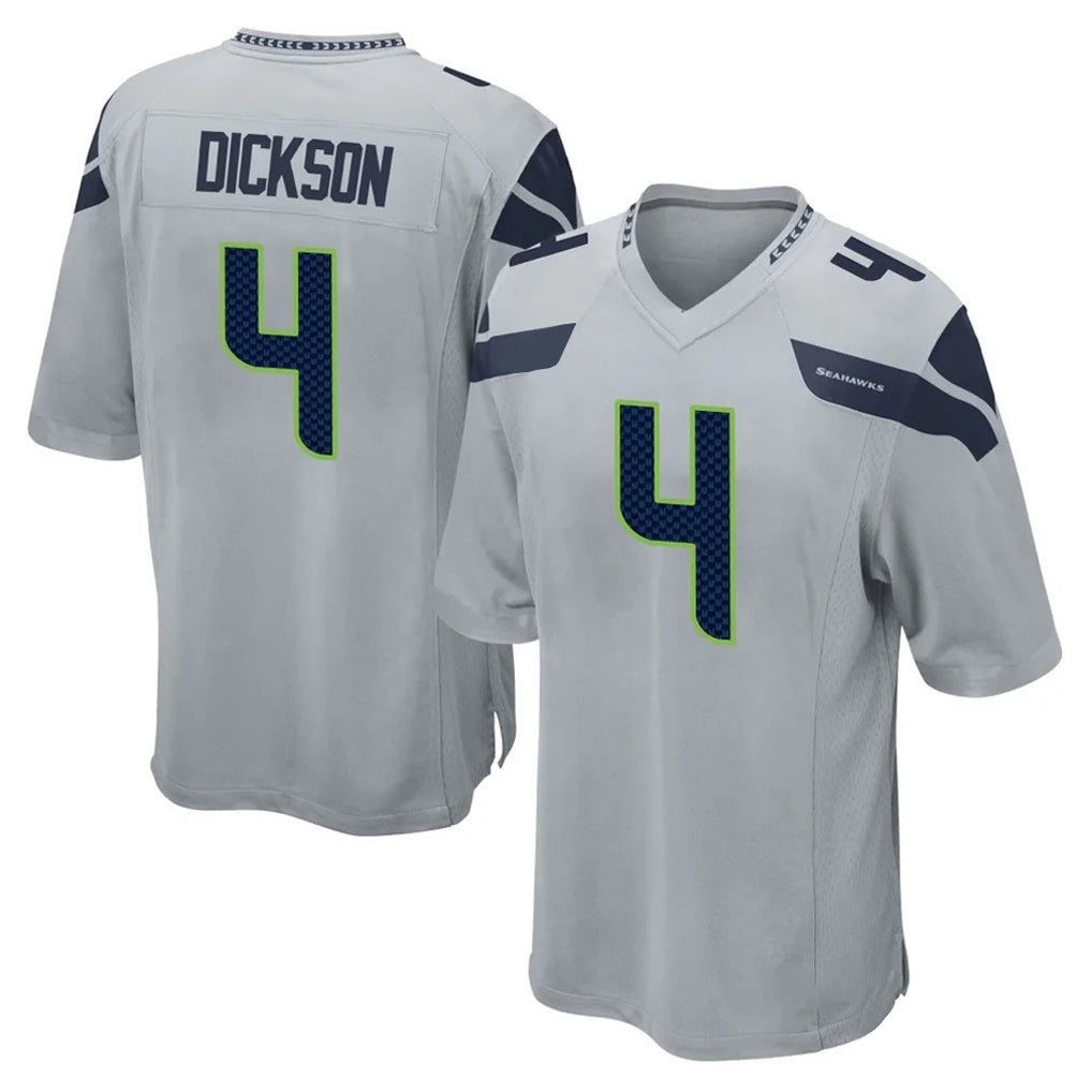 S.Seahawks #4 Michael Dickson Player Gray Home Game ROCER Stitched Jerseys