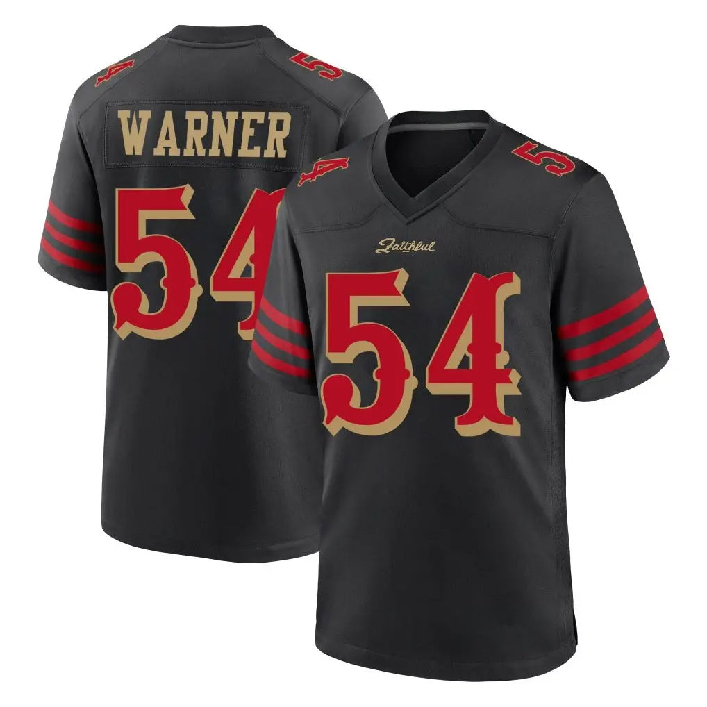 SF.49ers #54 Fred Warner Player Black Rivalries Collection Home Game ROCER Stitched Jerseys