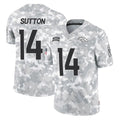 D.Broncos #14 Courtland Sutton Player Arctic Camo Salute To Service Limited ROCER Stitched Jerseys
