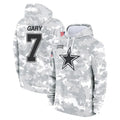 D.Cowboys #7 Rashan Gary Player Arctic Camo Salute to Service Hoodies Limited Game ROCER Stitched Jerseys