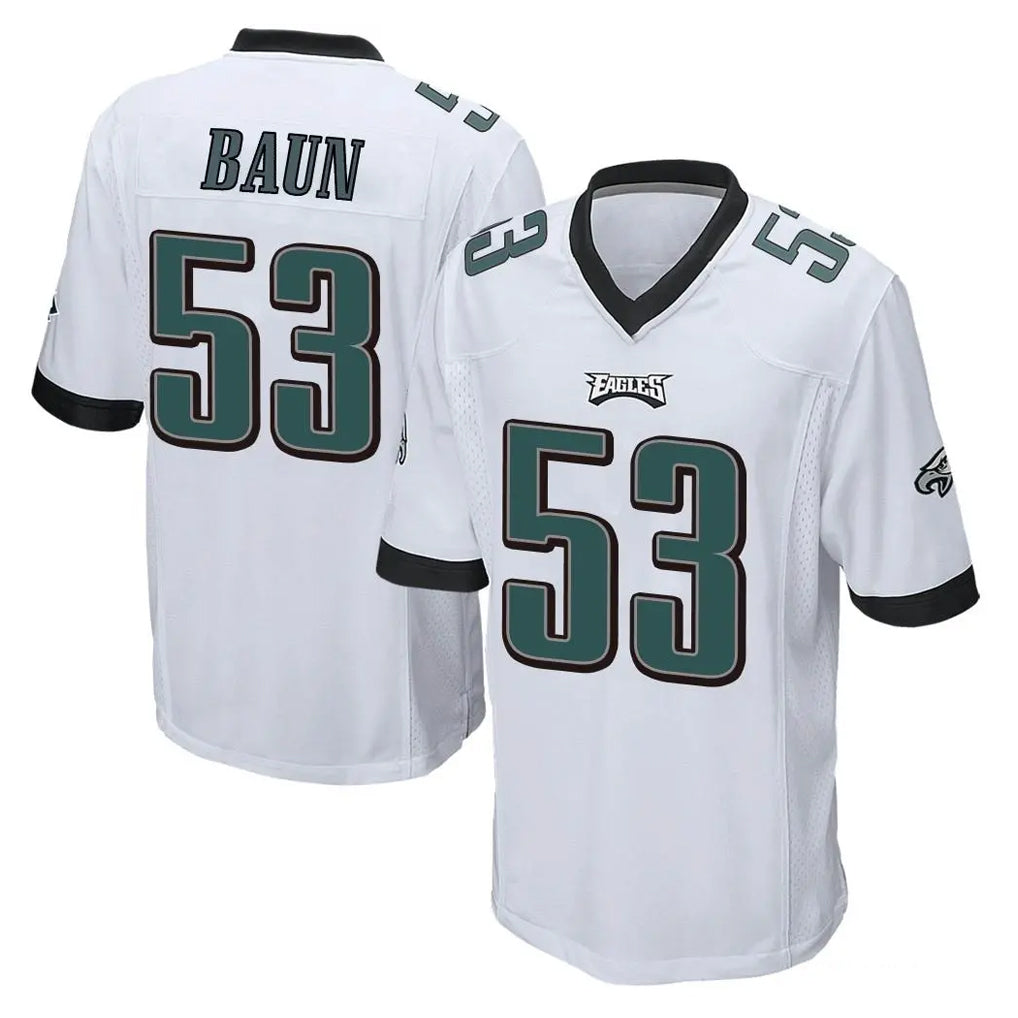 P.Eagles #53 Zack Baun Player White Home Game ROCER Stitched Jerseys