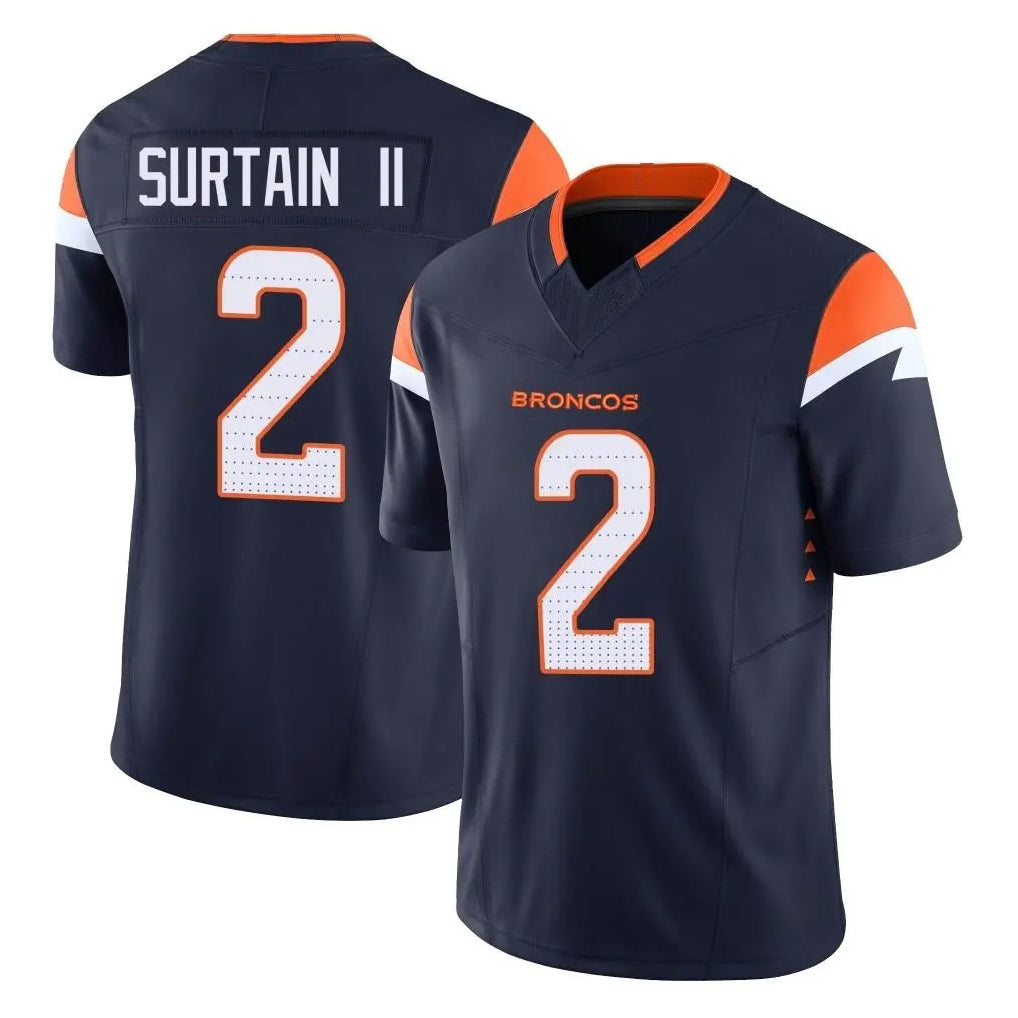 D.Broncos #2 Pat Surtain II Player Navy Limited Vapor F.U.S.E. Home Game ROCER Stitched Jerseys