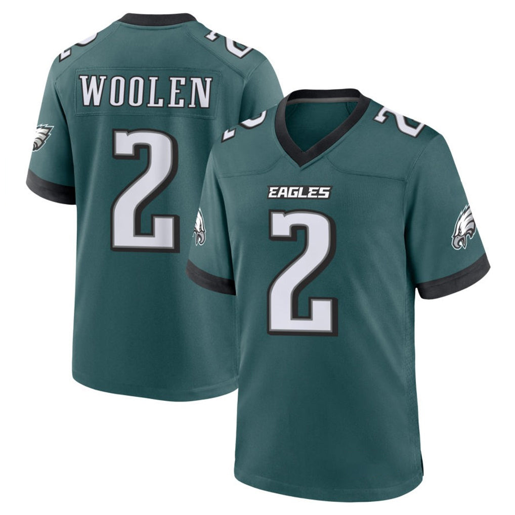 P.Eagles #2 Riq Woolen Player Green Home Game ROCER Stitched Jerseys