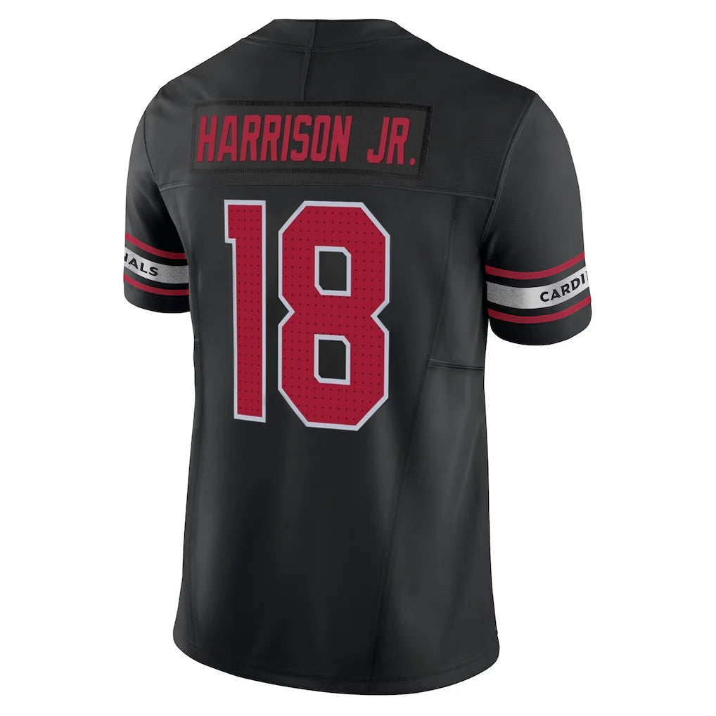 A.Cardinals #18 Marvin Harrison Jr. Player Black Vapor F.U.S.E. Limited ROCER Stitched Jerseys