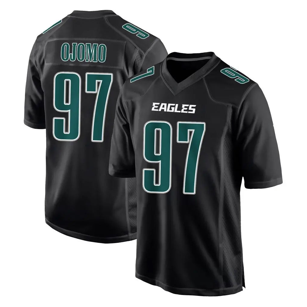 P.Eagles #97 Moro Ojomo Player Carbon Black Fashion Home Game ROCER Stitched Jerseys