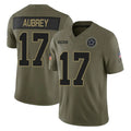 D.Cowboys #17 Brandon Aubrey Player Olive 2025 Salute to Service Limited Home Game ROCER Stitched Jerseys
