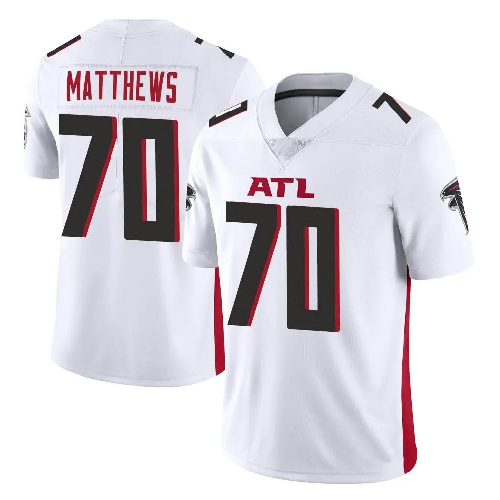 A.Falcons #70 Jake Matthews Player White Vapor Untouchable Limited Home Game ROCER Stitched Jerseys