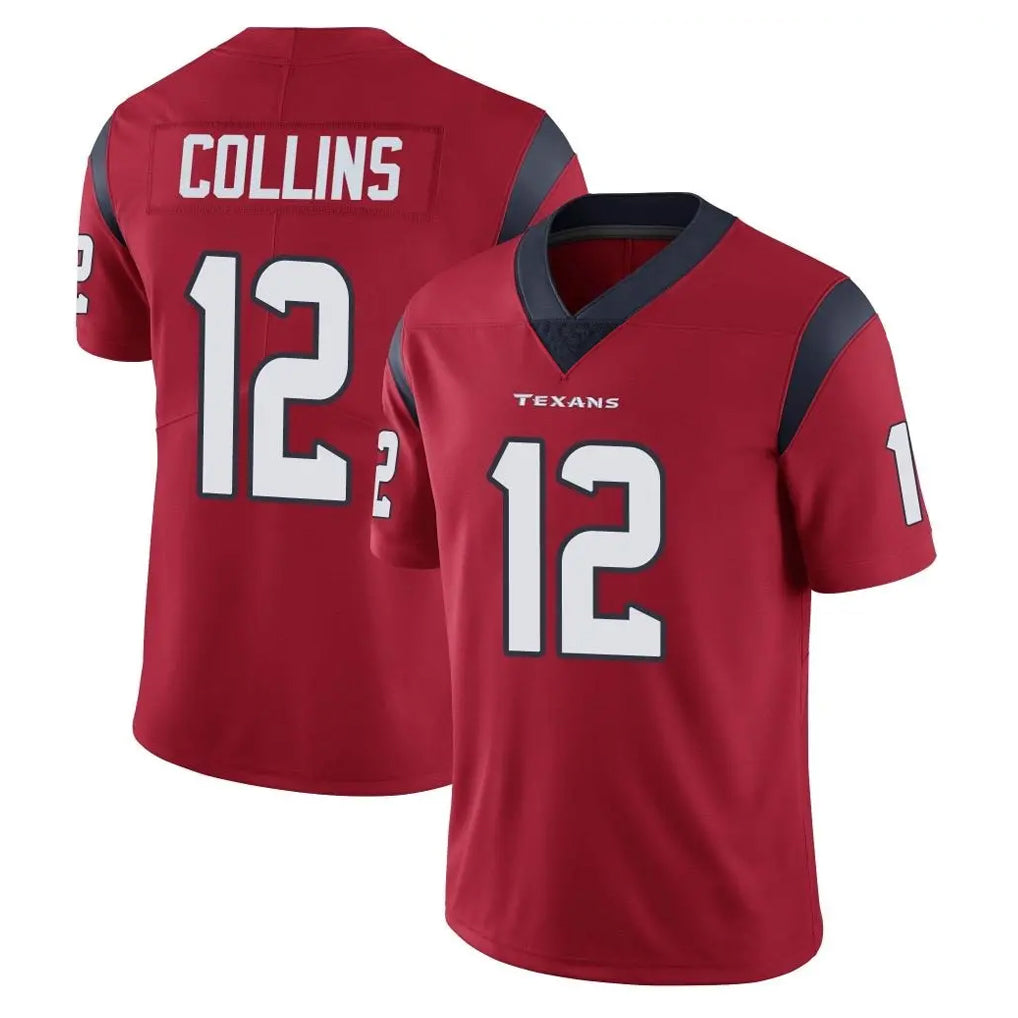 H.Texans #12 Nico Collins Player Red Limited Vapor Untouchable Home Game ROCER Stitched Jerseys
