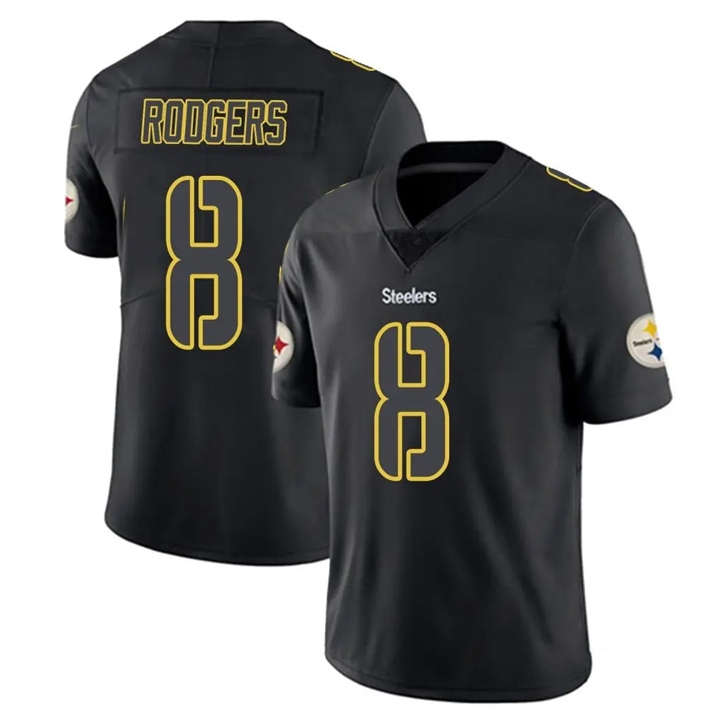 P.Steelers #8 Aaron Rodgers Player Black Impact Limited Home Game ROCER Stitched Jerseys