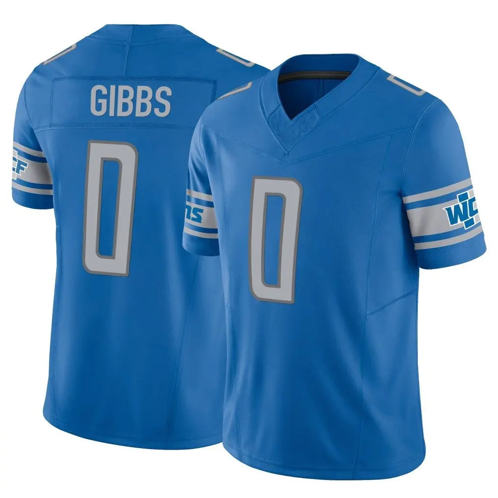 D.Lions #0 Jahmyr Gibbs Player Blue Vapor F.U.S.E. Limited Home Game ROCER Stitched Jerseys