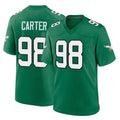 P.Eagles #98 Jalen Carter Player Green Kelly Alternate Home Game ROCER Stitched Jerseys