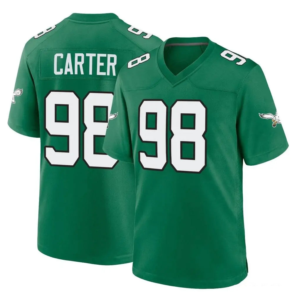 P.Eagles #98 Jalen Carter Player Green Kelly Alternate Home Game ROCER Stitched Jerseys