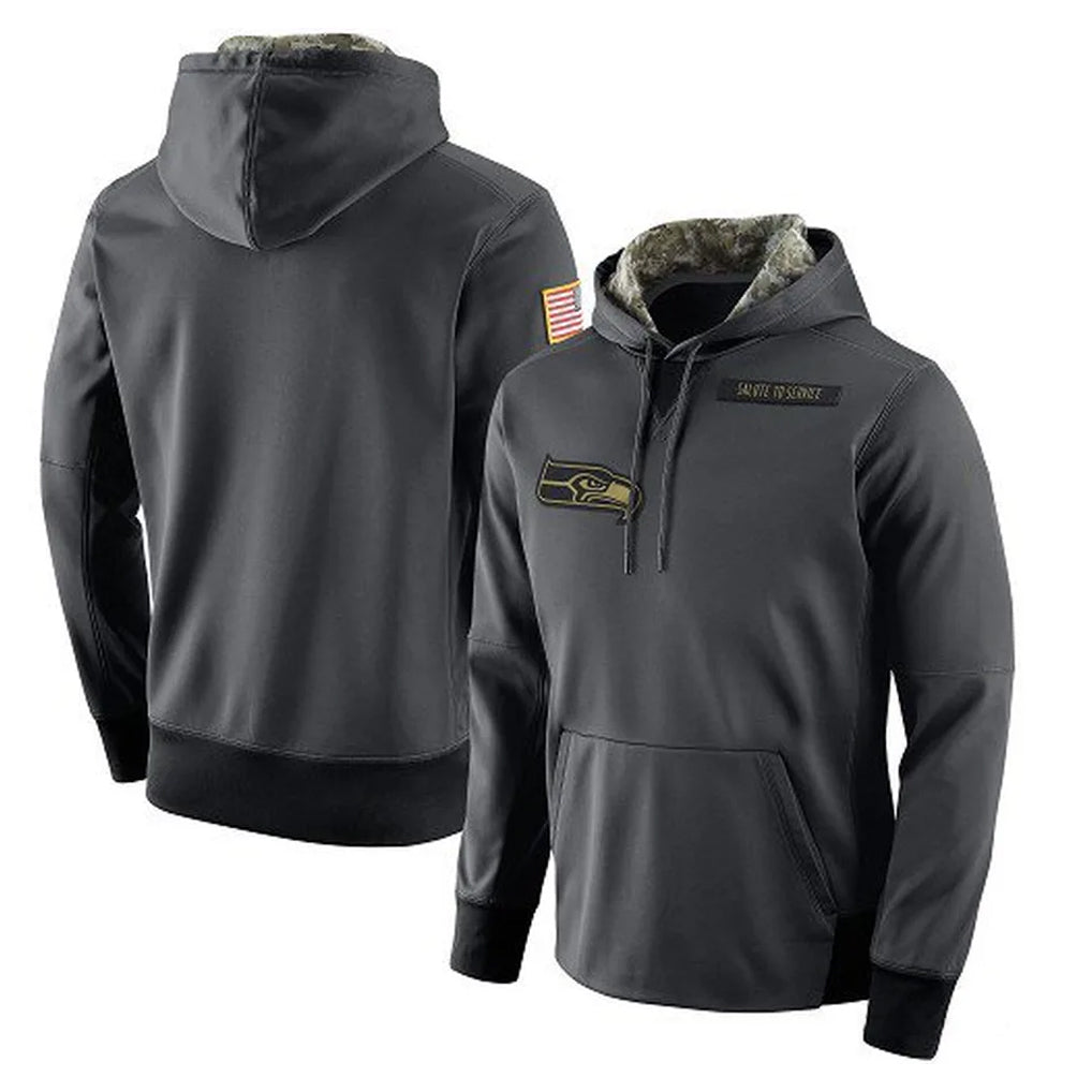 S.Seahawks ## Seahawks Blank Player Gray Pullover Hoodies Game ROCER Stitched Jerseys