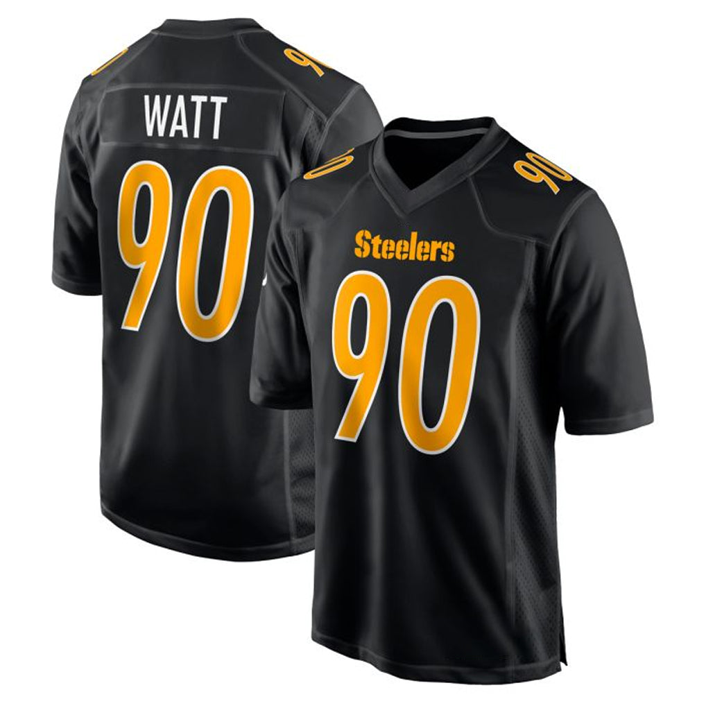 P.Steelers #90 T.J. Watt Player Black Fashion Limited Home Game ROCER Stitched Jerseys