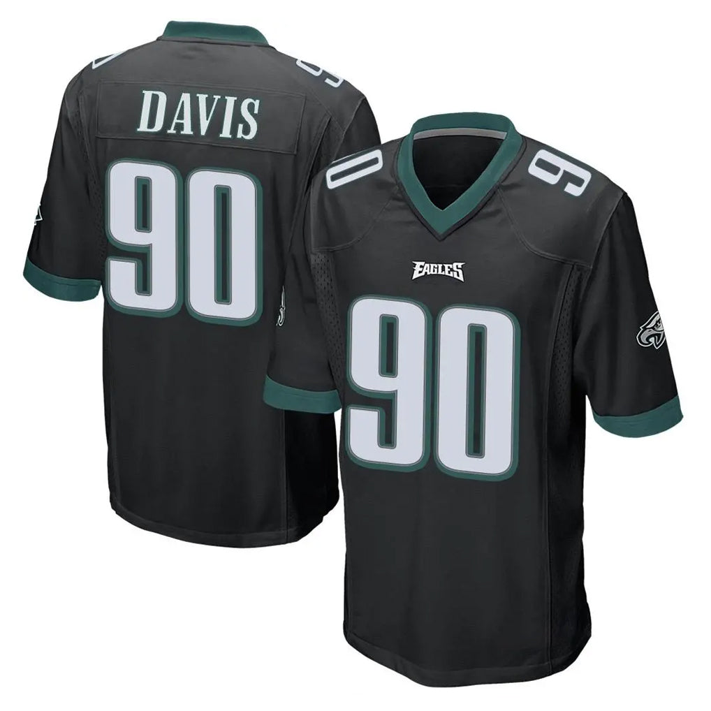 P.Eagles #90 Jordan Davis Player Black Home Game ROCER Stitched Jerseys