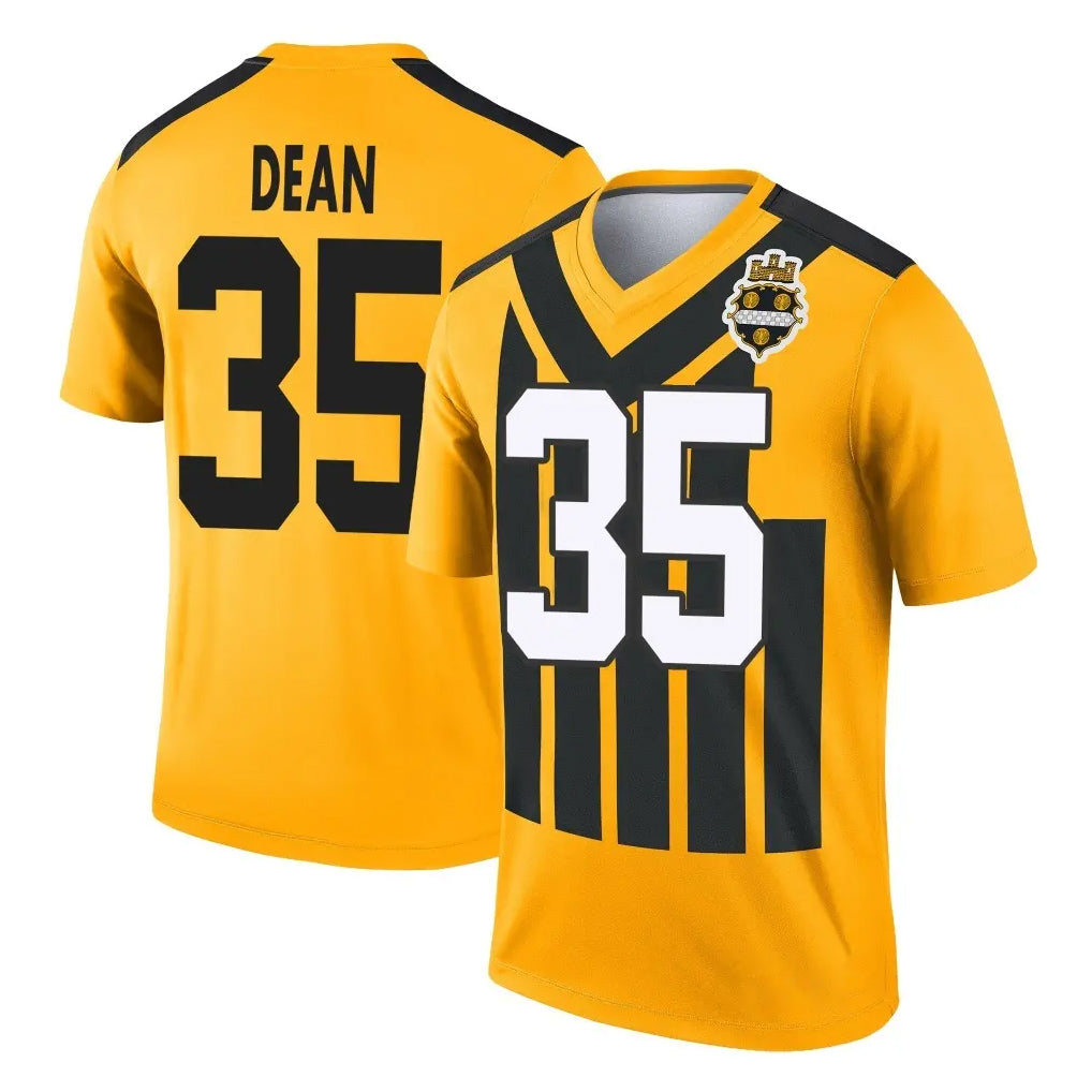 P.Steelers #35 Jamel Dean Player Gold Legend Limited 1933 Throwback Performance Home Game ROCER Stitched Jerseys