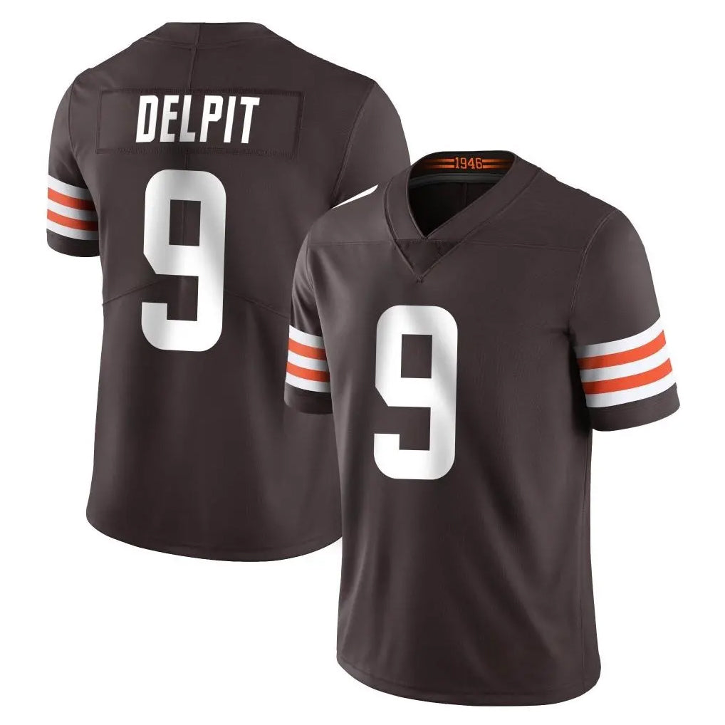 C.Browns #9 Grant Delpit Player Brown Color Vapor Untouchable Limited Home Game ROCER Stitched Jerseys