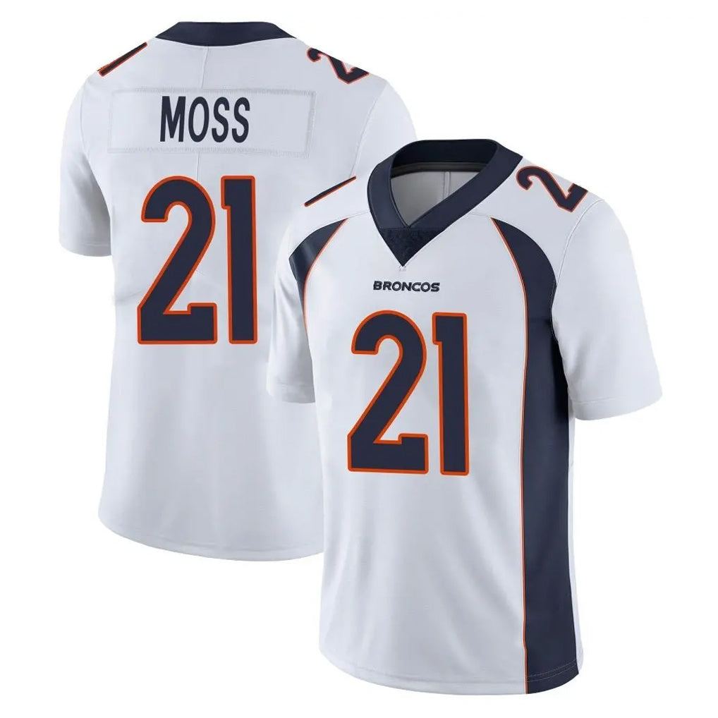 D.Broncos #21 Riley Moss Player White Vapor Untouchable Limited Home Game ROCER Stitched Jerseys