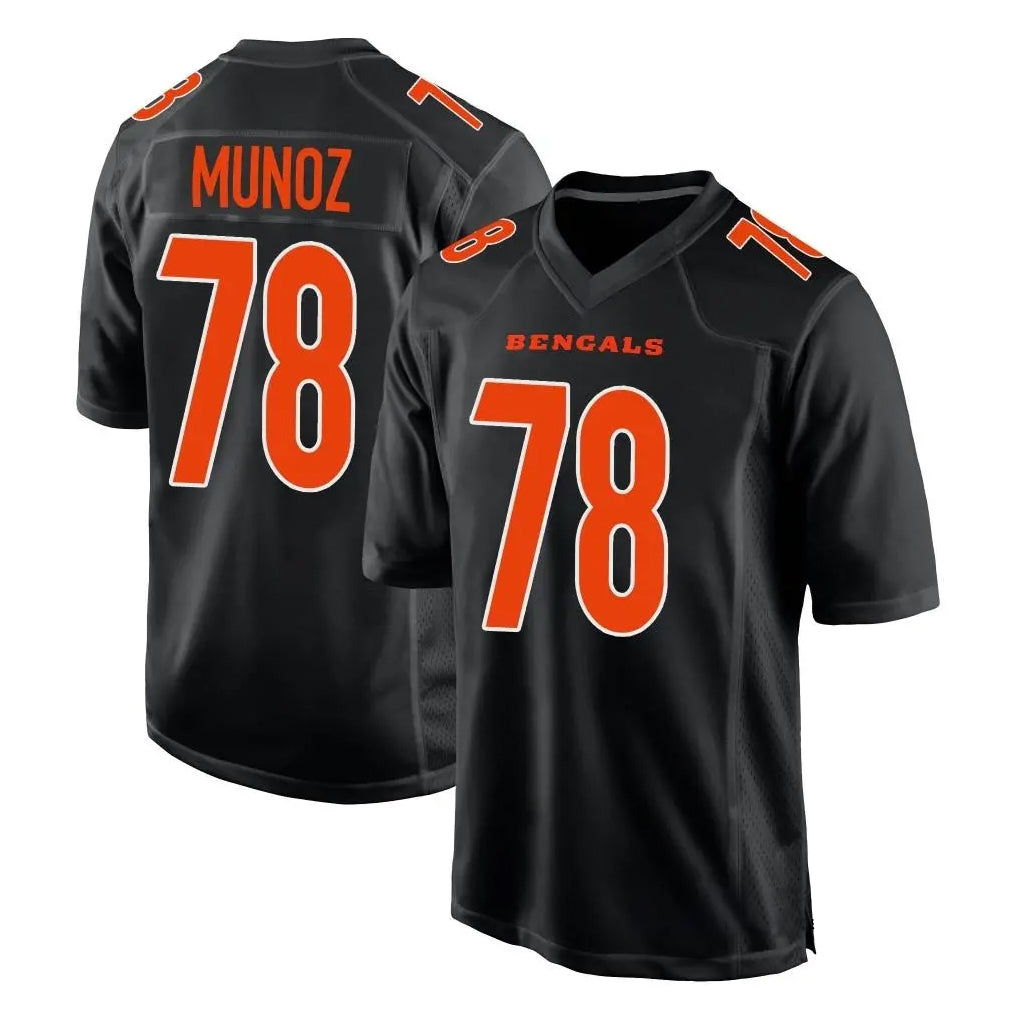 C.Bengals #78 Anthony Munoz Player Black Fashion Game ROCER Stitched Jerseys