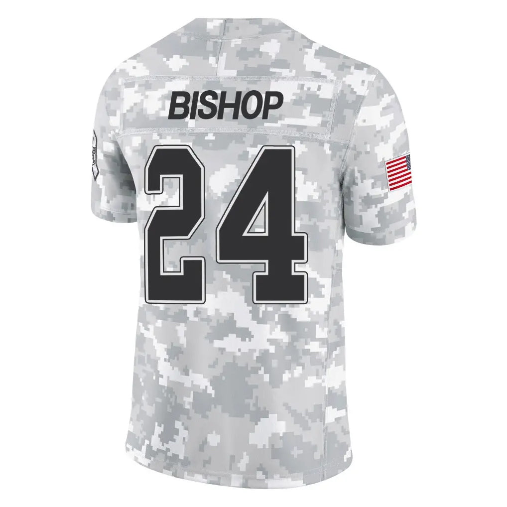 B.Bills #24 Cole Bishop Player Arctic Camo Salute to Service Limited ROCER Stitched Jerseys