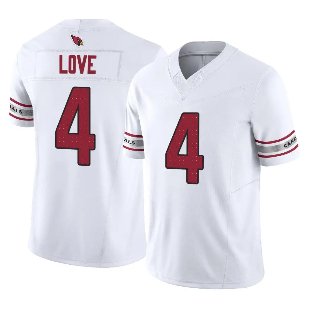 A.Cardinals #4 Jeremiyah Love Player White Vapor F.U.S.E. Limited Home Game ROCER Stitched Jerseys