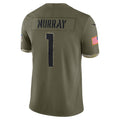 A.Cardinals #1 Kyler Murray Player Olive Salute To Service Limited Home Game ROCER Stitched Jerseys