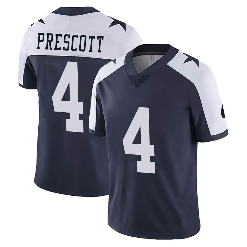 D.Cowboys #4 Dak Prescott Player Navy-White Limited Alternate Vapor Untouchable Home Game ROCER Stitched Jerseys