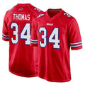 B.Bills #34 Thurman Thomas Player Red Home Game ROCER Stitched Jerseys